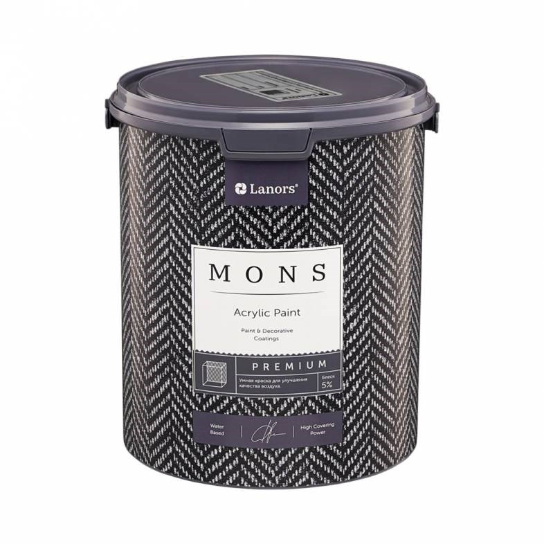 Краска матовая интерьерная для безвоздушного нанесения Lanors MONS PREMIUM 5% блеска 2053 - фото 6157