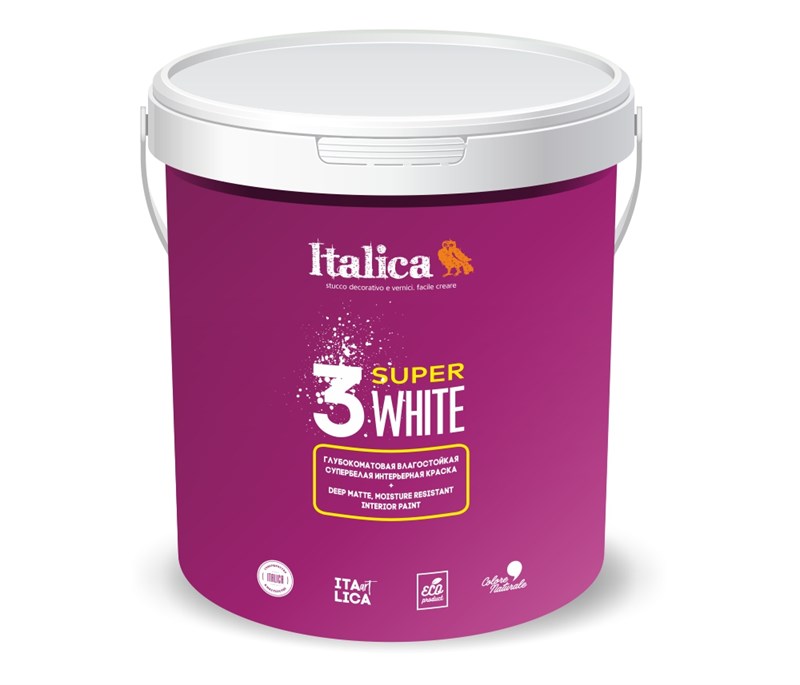 Краска матовая стойкая к мытью Italica  3 colore naturale 2242 - фото 6532