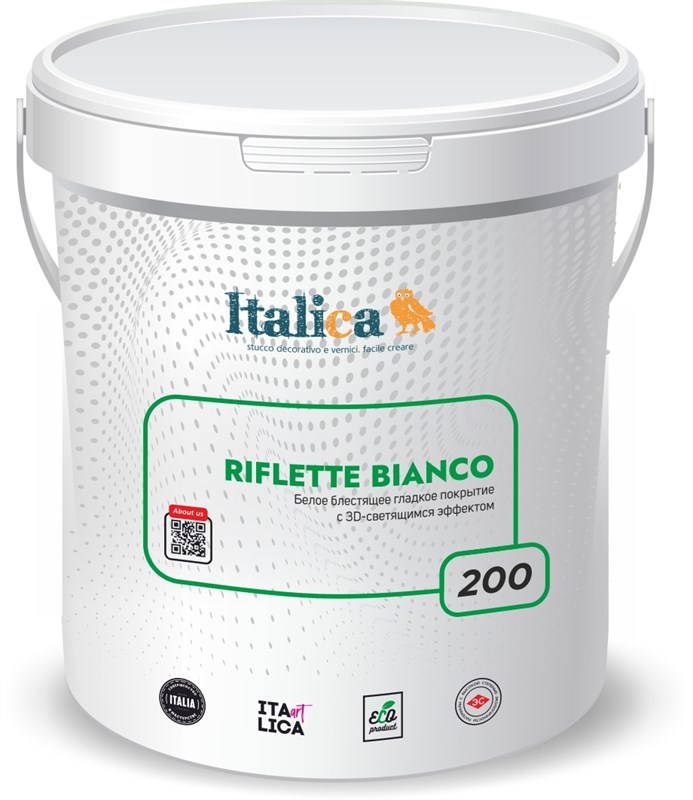 Декоративное покрытие блестящее гладкое с 3D-светящимся эффектом Italica RIFLETTE BIANCO 200 2265 - фото 7644