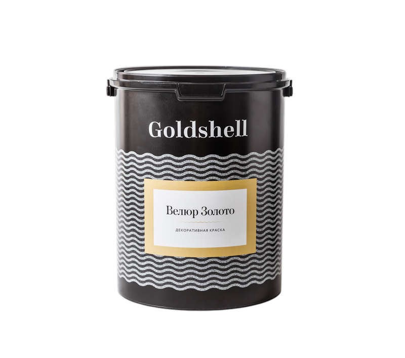 Декоративное покрытие с эффектом мокрого шелка и золотого оттенка Goldshell Велюр Золото 514 - фото 7864