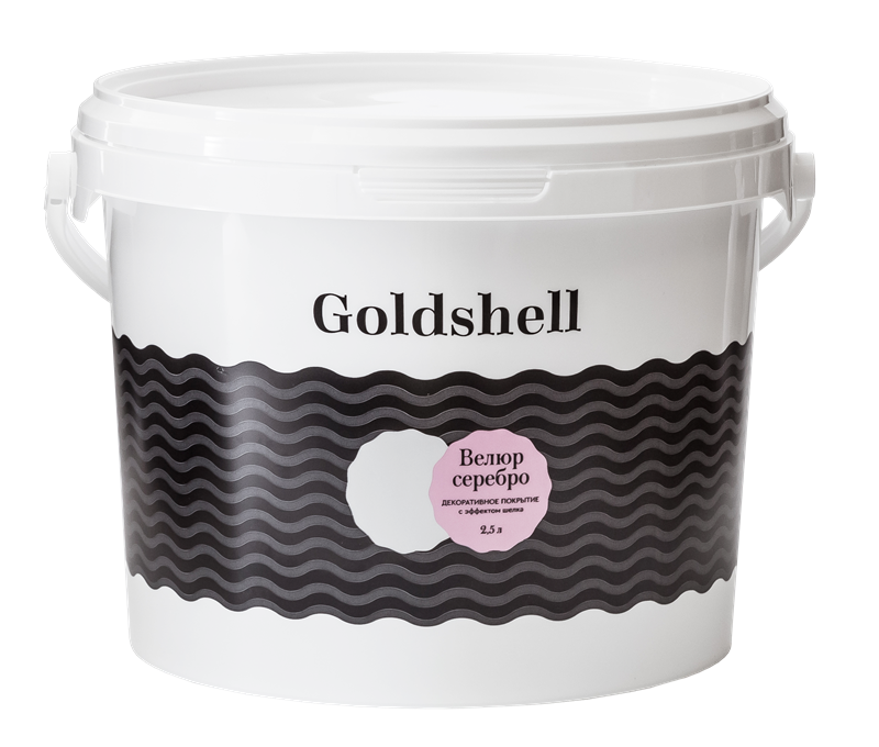 Декоративное покрытие с эффектом мокрого шелка и серебрянного оттенка Goldshell Велюр Серебро 515 - фото 7866