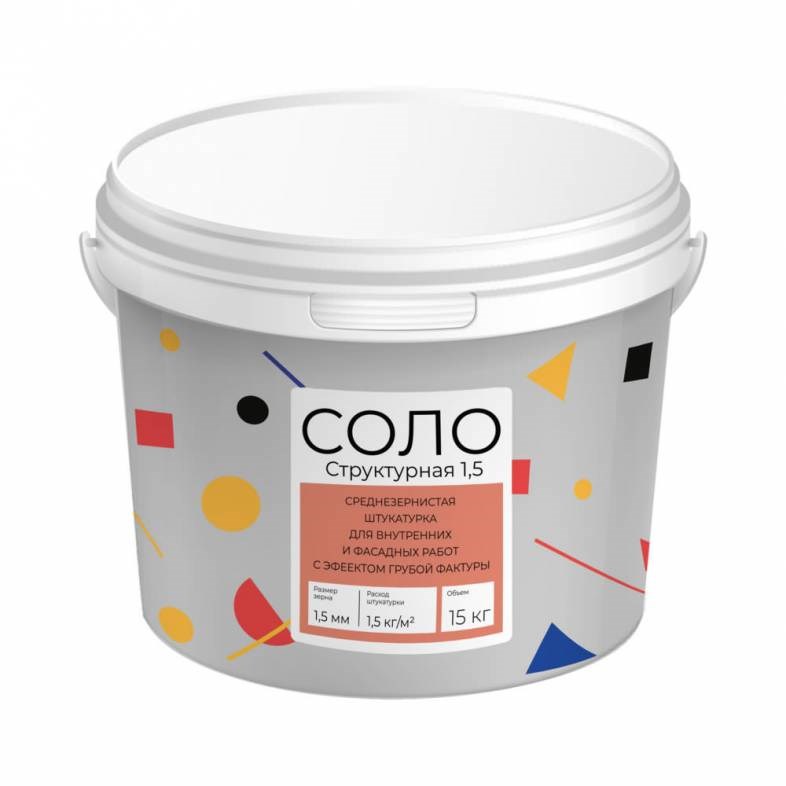 Декоративное покрытие структурная камешковая штукатурка для внутренних и фасадных работ  Lanors Соло «Структурная» 2584